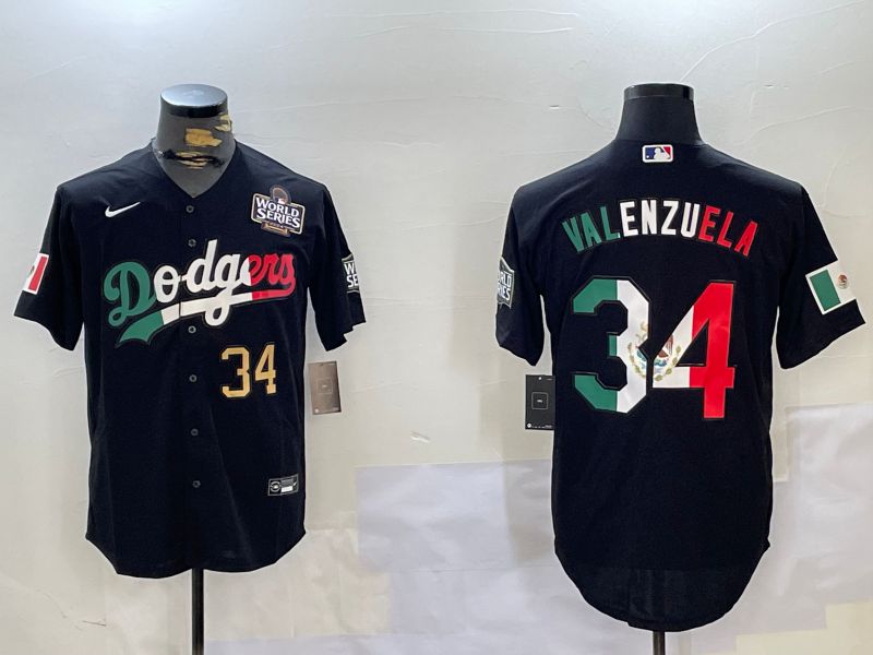 Men Los Angeles Dodgers #34 Valenzuela Black Game 2024 Nike MLB Jersey style 112024